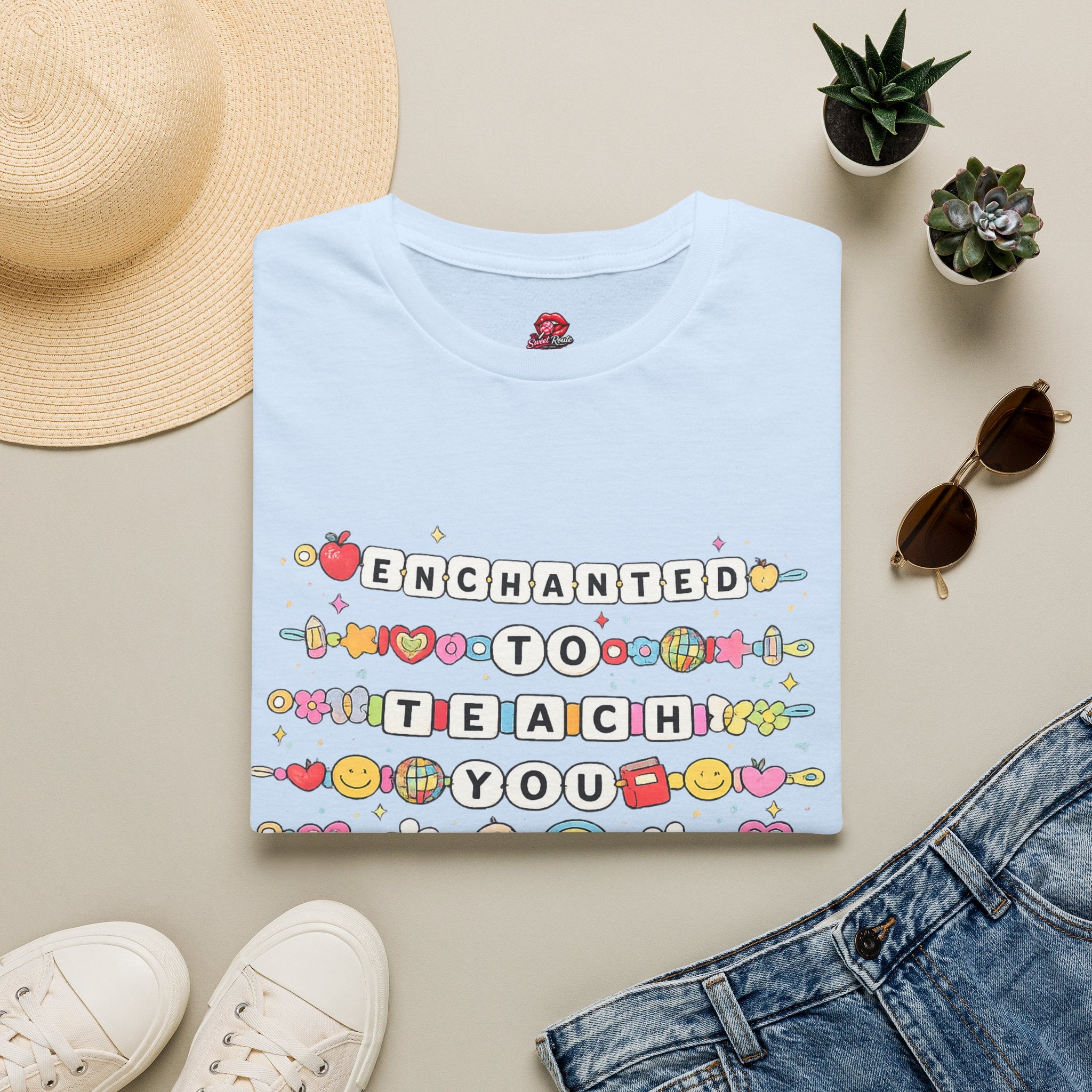 Enchanted to Teach You Teacher T-Shirt | Cute Rainbow Teacher Shirt | Back to School Tee | Teacher Appreciation Gift