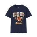 Falls Out Balls Out Football Graphic T-Shirt | Funny Football Fan Tee | Vintage Game Day Shirt