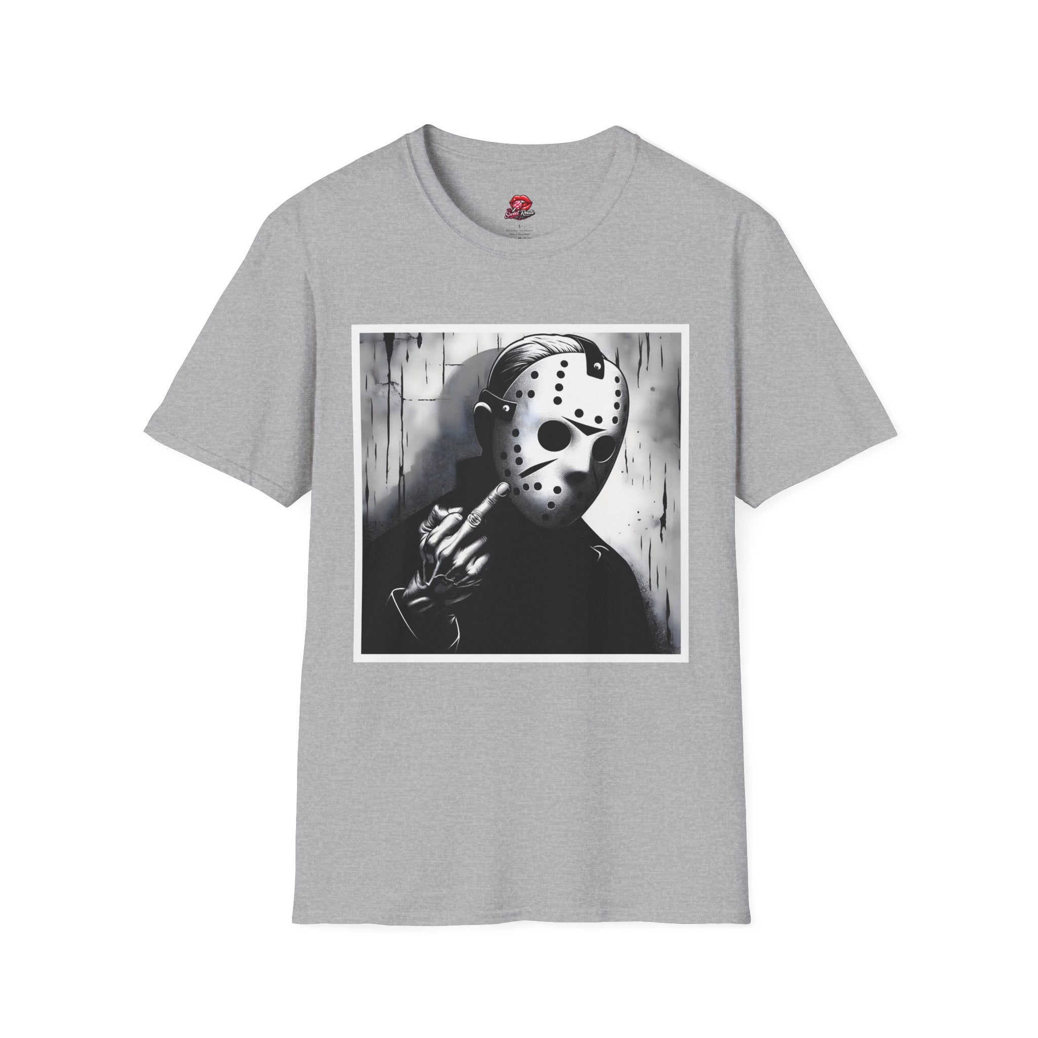 Jason-Inspired Black & White Slasher Tee