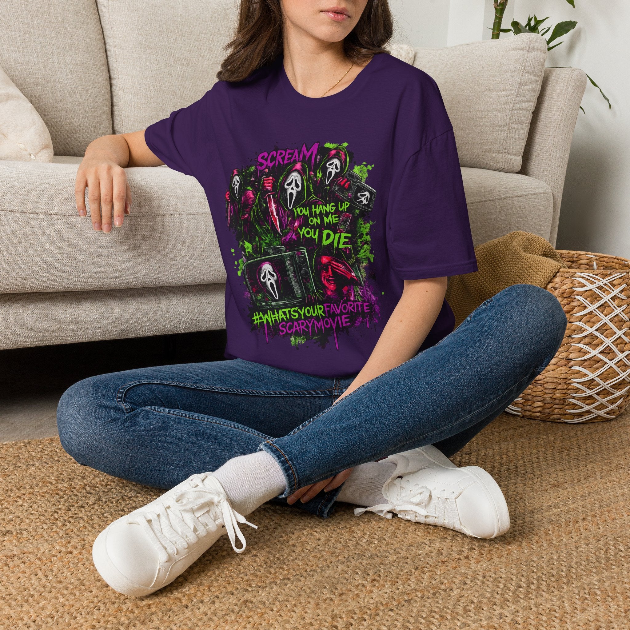 You Hang Up On Me Again Ghostface Shirt | Funny Horror Halloween T-Shirt | Retro Slasher Graphic Tee | Spooky Movie Fan Shirt
