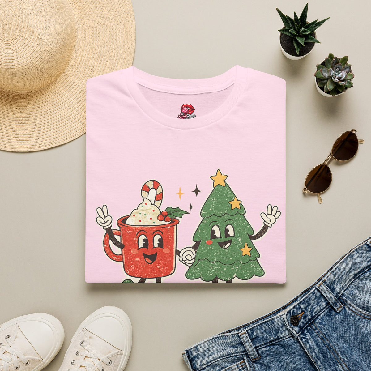 Feelin' Jolly mug and Christmas tree T-Shirt