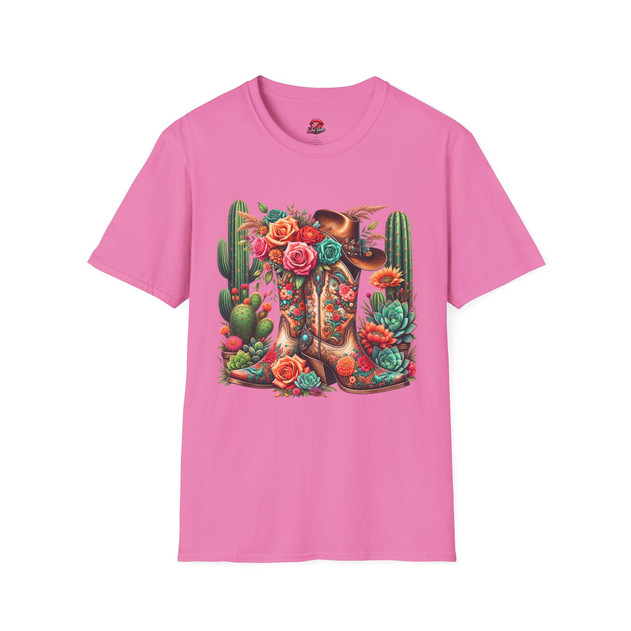 Floral Cactus Cowboy Boot T-Shirt