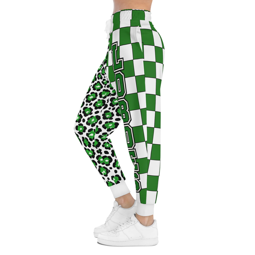 Loboes Green Check & Leopard Athletic Joggers