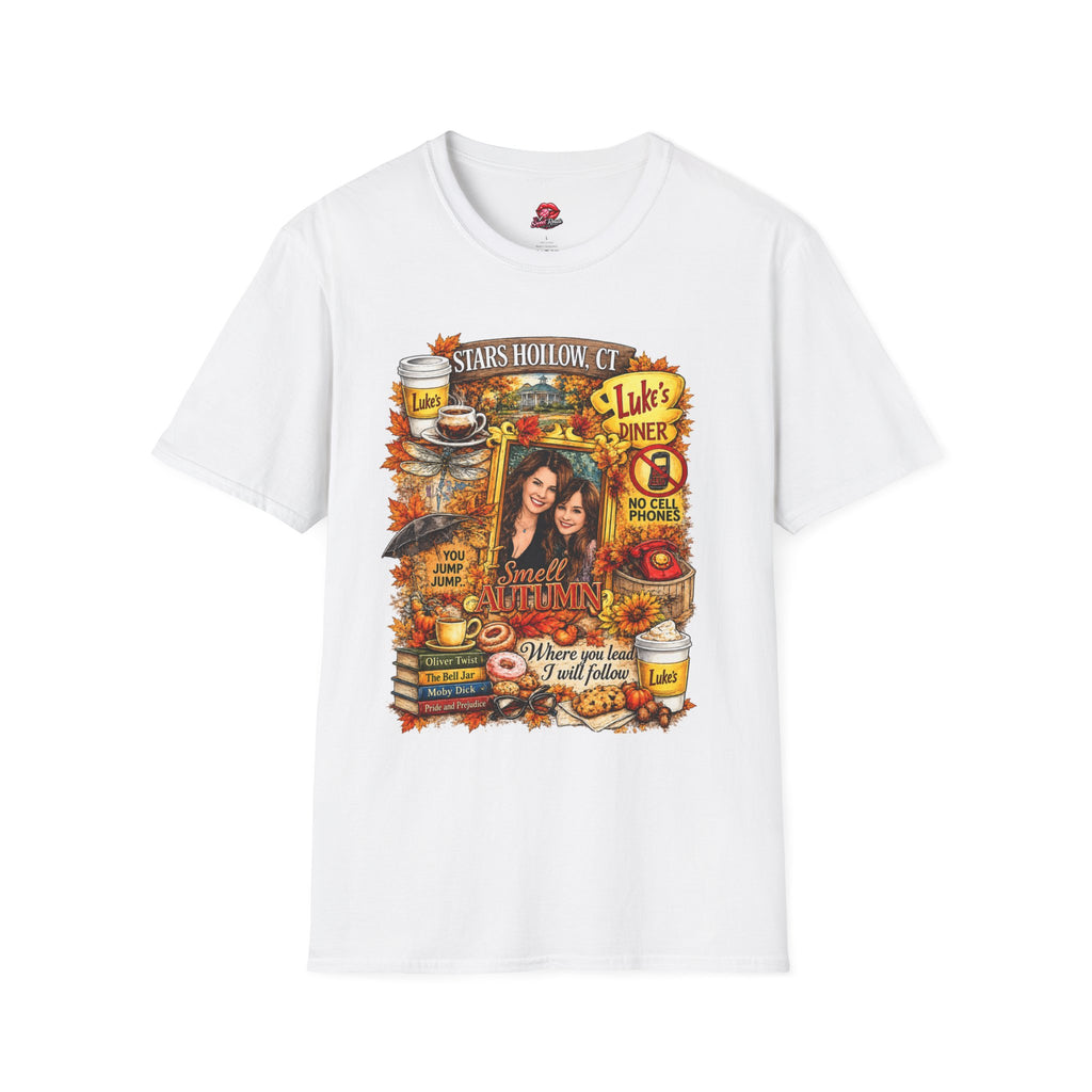 Cozy Coffee Town Graphic T-Shirt | Vintage Autumn Book Lover Tee | Small Town Fall Aesthetic Shirt