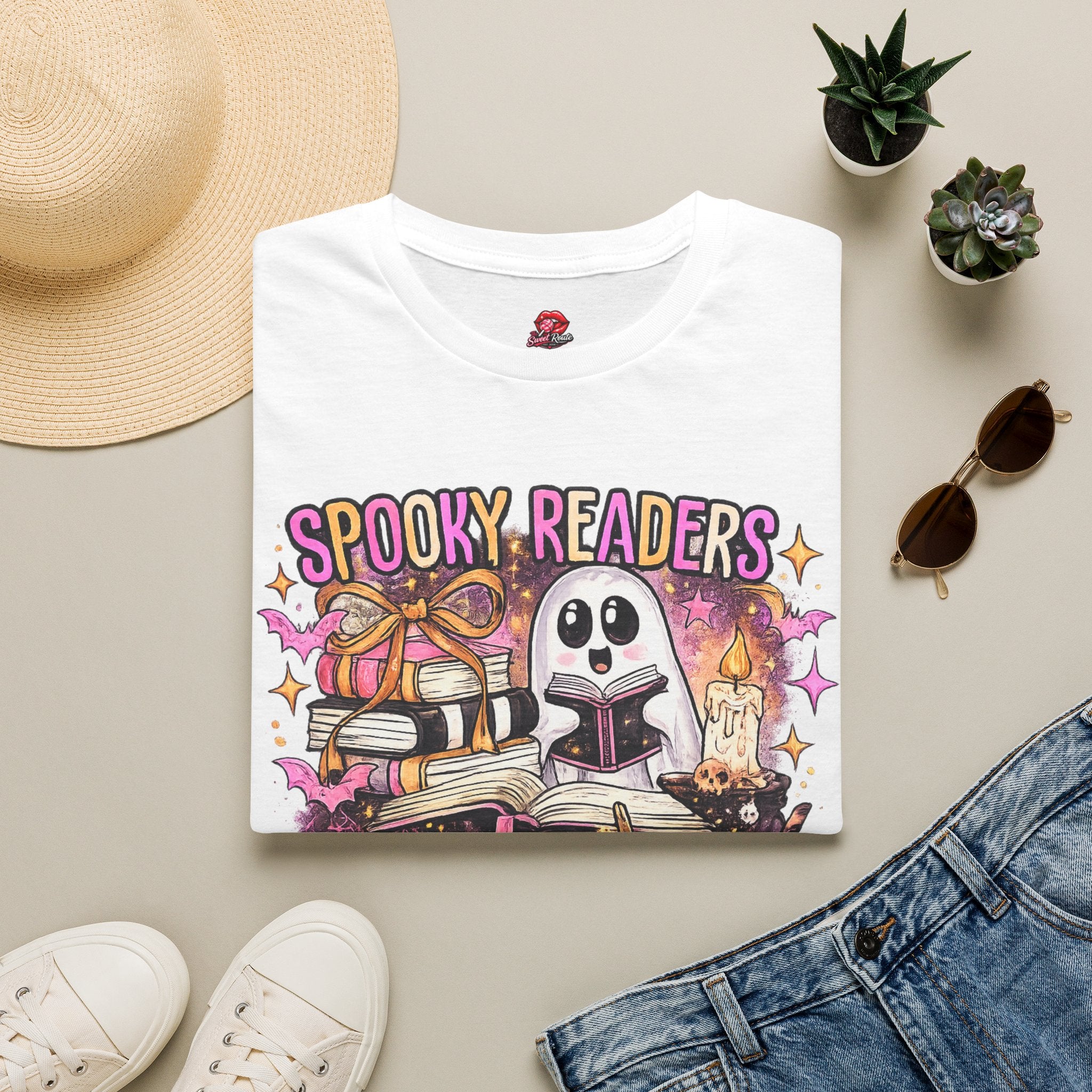 Spooky Readers Book Club Shirt | Cute Ghost Reading T-Shirt | Halloween Book Lover Tee | Retro Fall Book Club Graphic Shirt