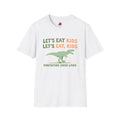 Let’s Eat Kids Let’s Eat, Kids Dinosaur Grammar Teacher T-Shirt | Funny Punctuation Saves Lives English Teacher Tee | ELA Classroom Gift