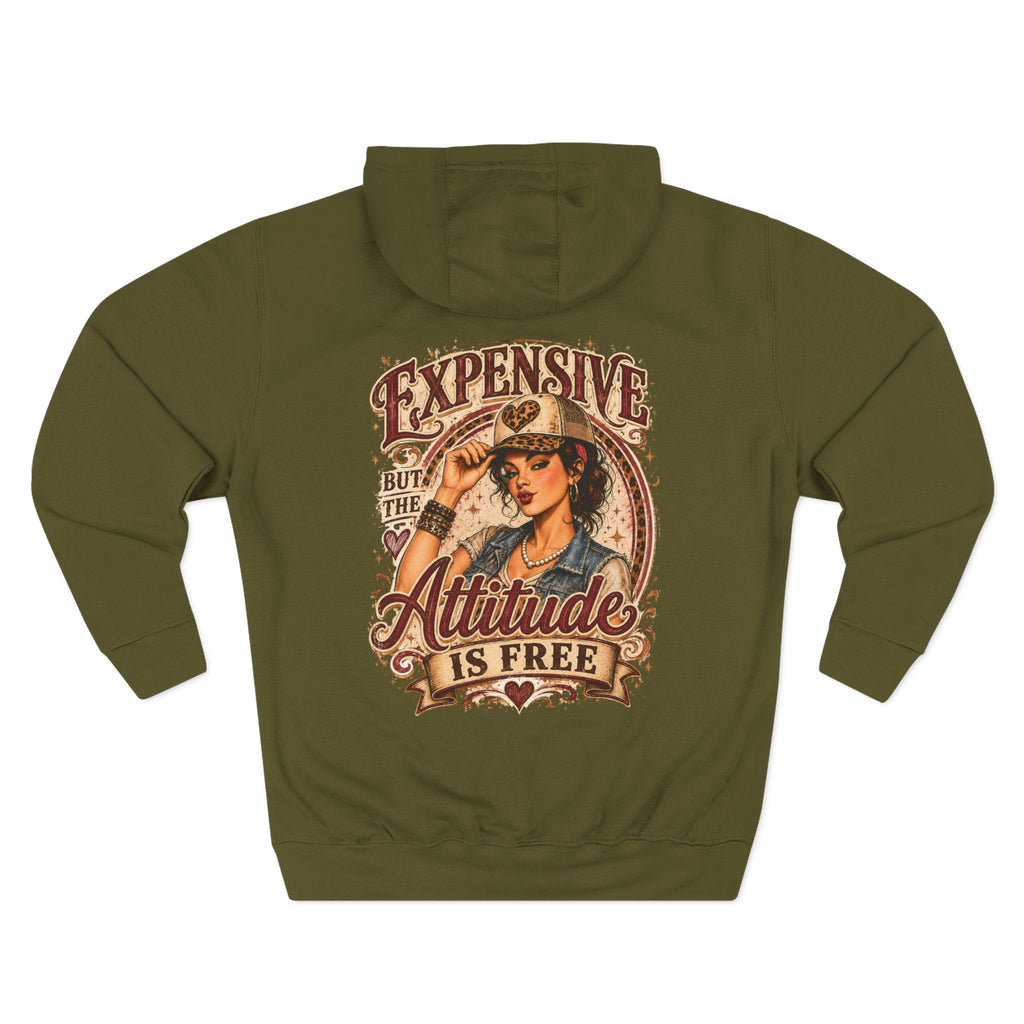 Attitude Is Free Vintage Cowgirl Hoodie