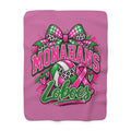 Monahans Loboes Pink Ribbon Sherpa Fleece Blanket – Breast Cancer Awareness Cozy Throw