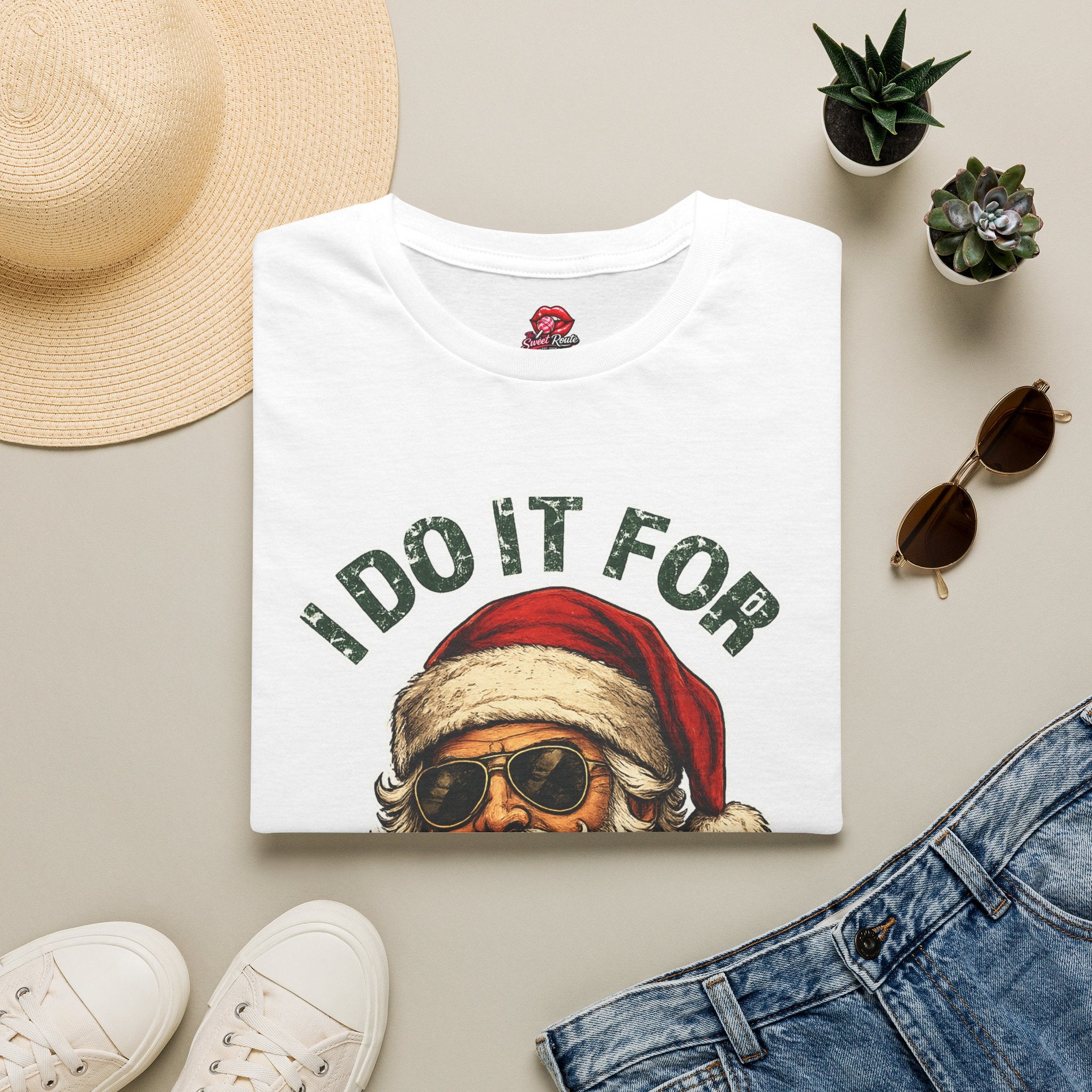 I Do It For The Ho's Santa Face T-Shirt