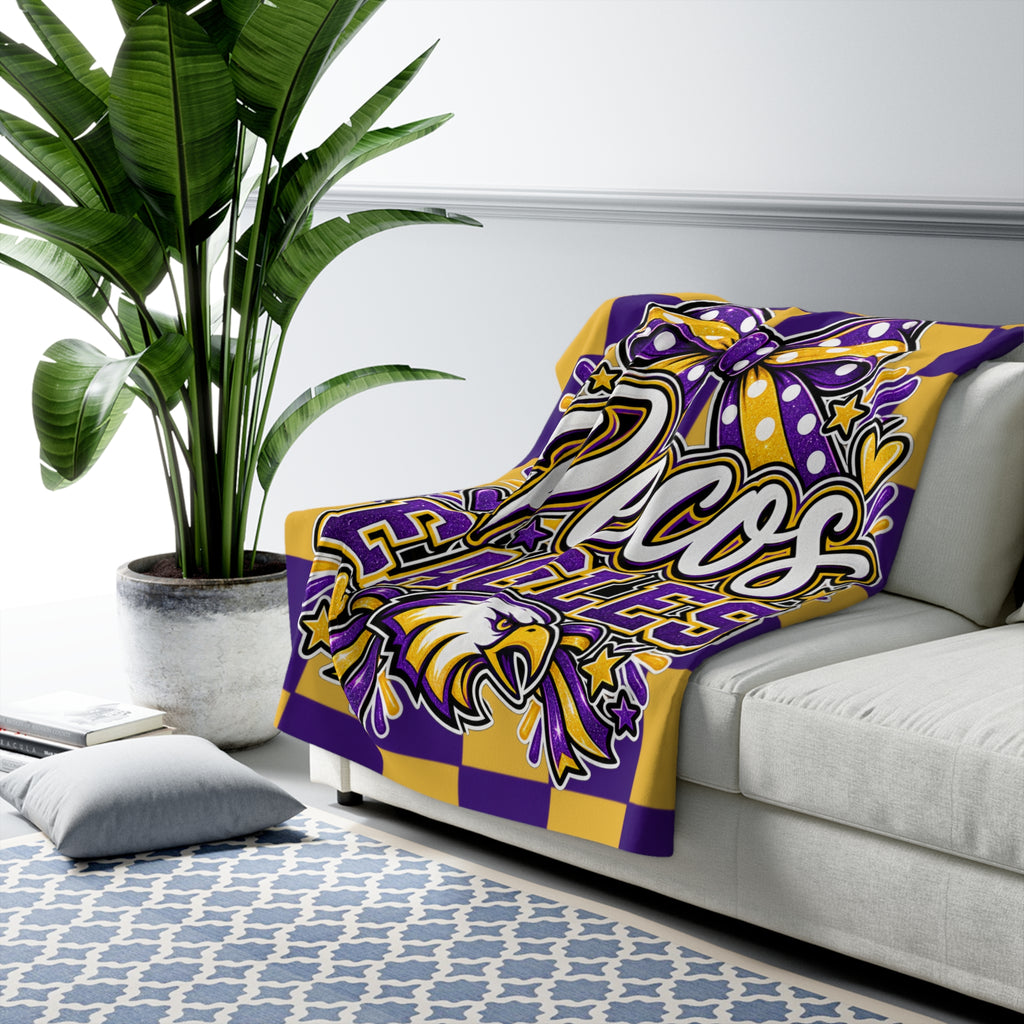 Pecos Eagles Sherpa Fleece Blanket