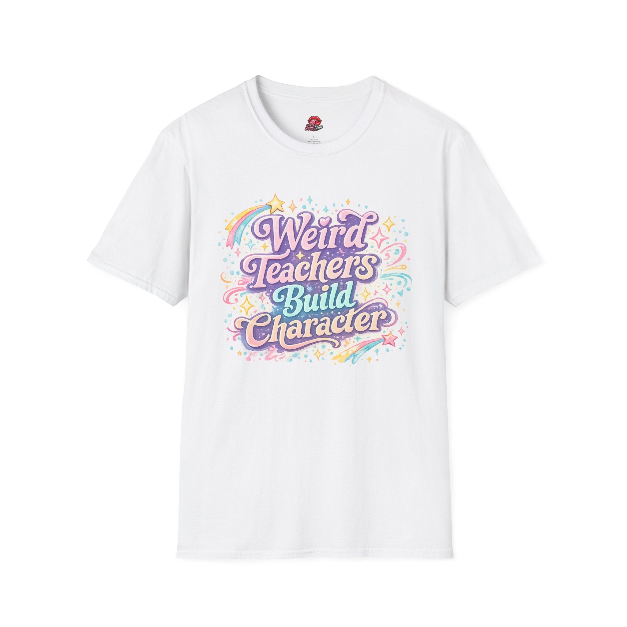 Weird Teachers Build Character T-Shirt | Funny Teacher Graphic Tee | Cute Retro Educator Shirt