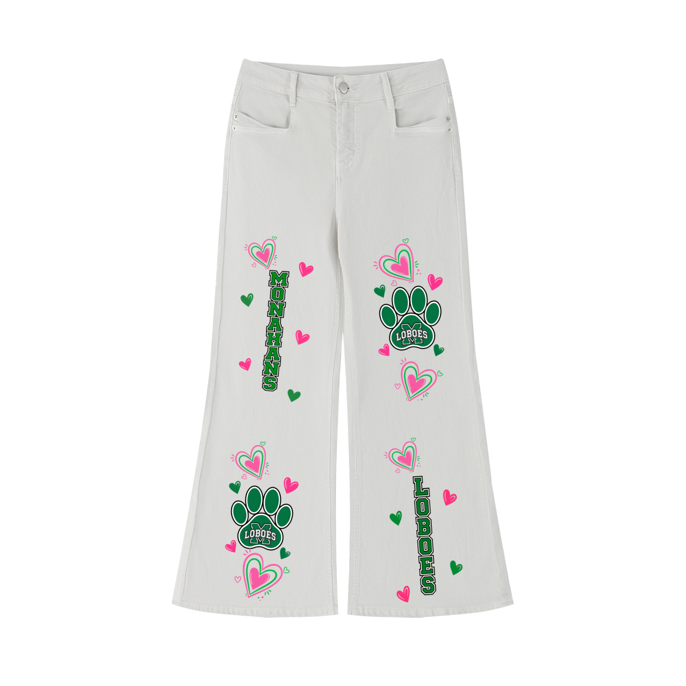 Monahans Loboes Women's Vintage Wash Flared Leg Jeans