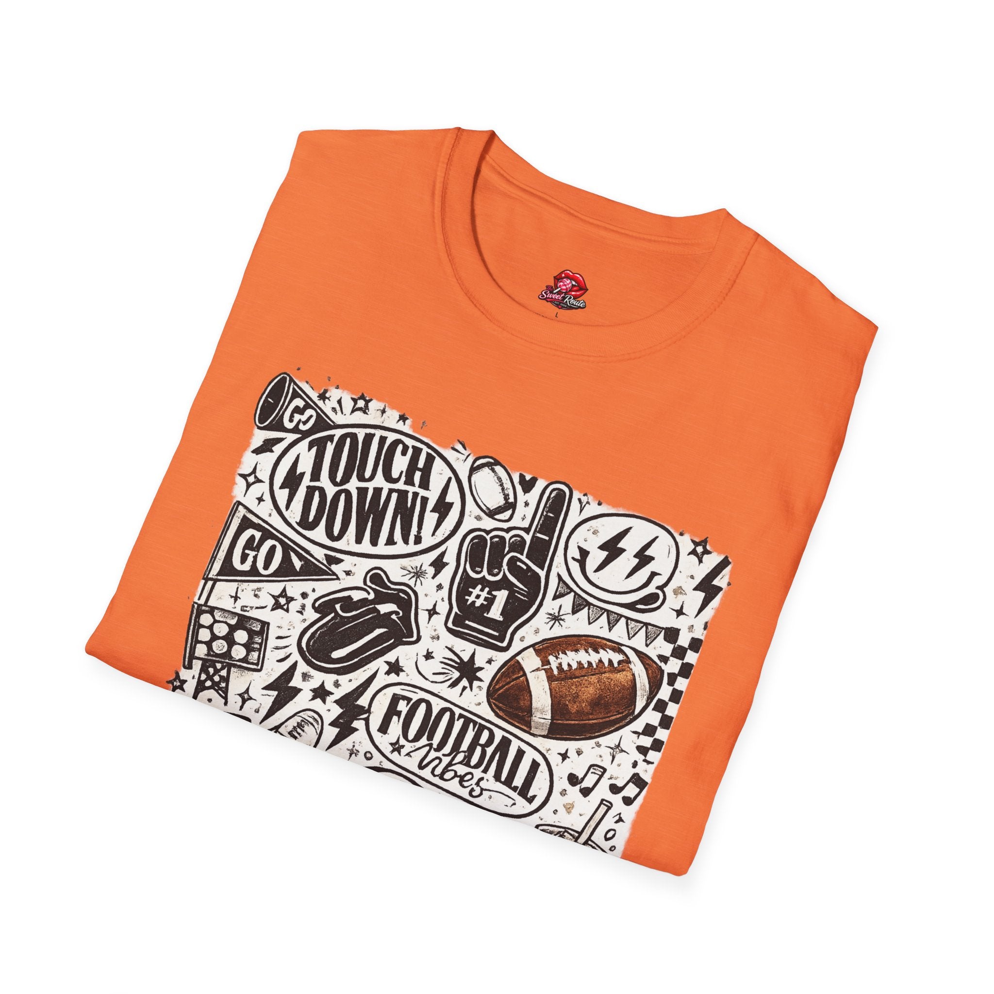 Football Doodle Graphic T-Shirt | Cute Game Day Football Tee | Sports Fan Fall Shirt