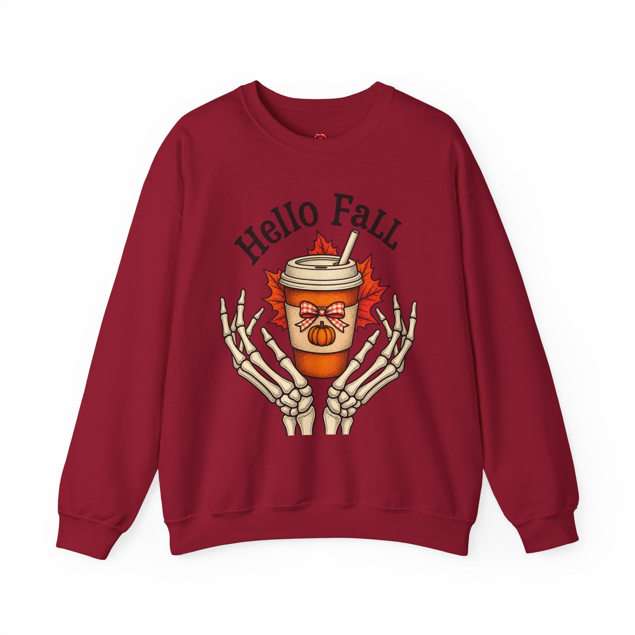 Fall Coffee Skeleton Hands Cozy Autumn Pullover