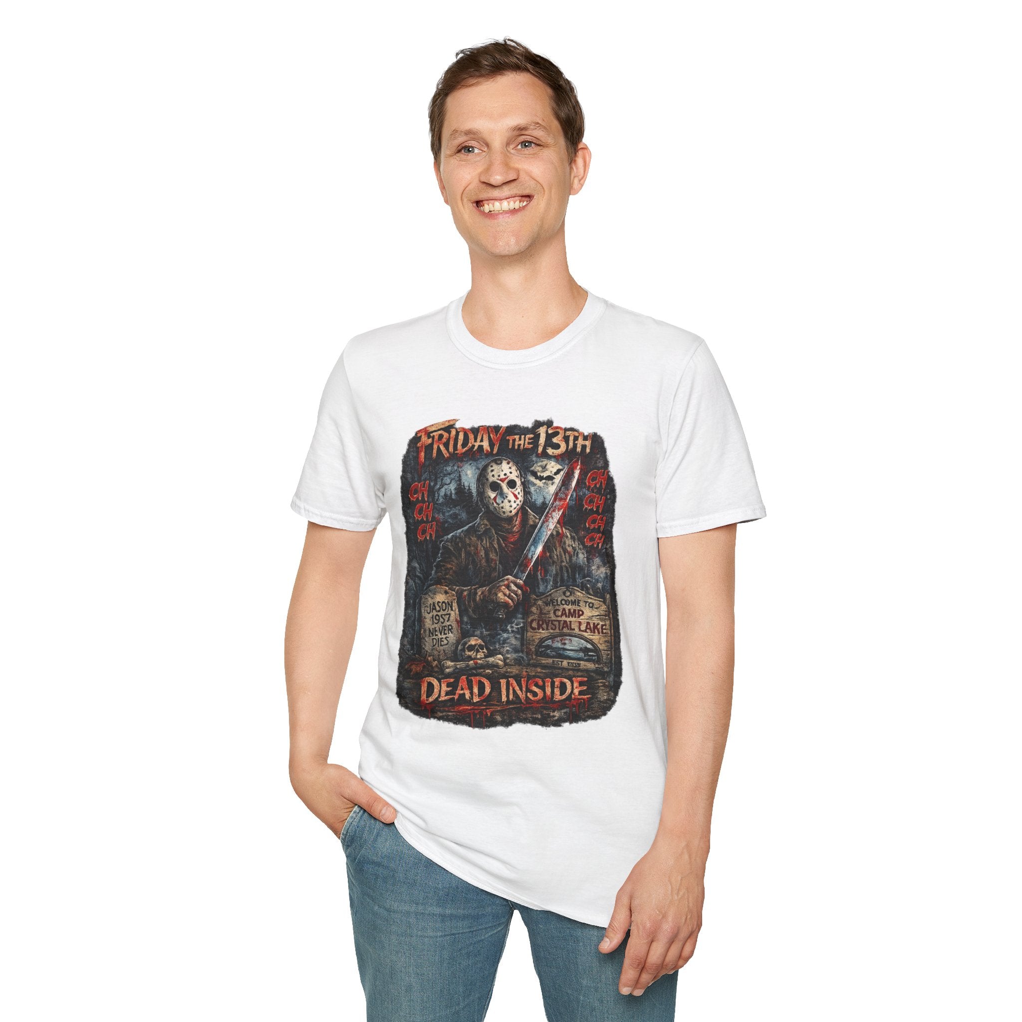 Friday the 13th Jason Mask Graphic T-Shirt | Vintage Horror Movie Tee | Slasher Halloween Shirt | Horror Fan Gift