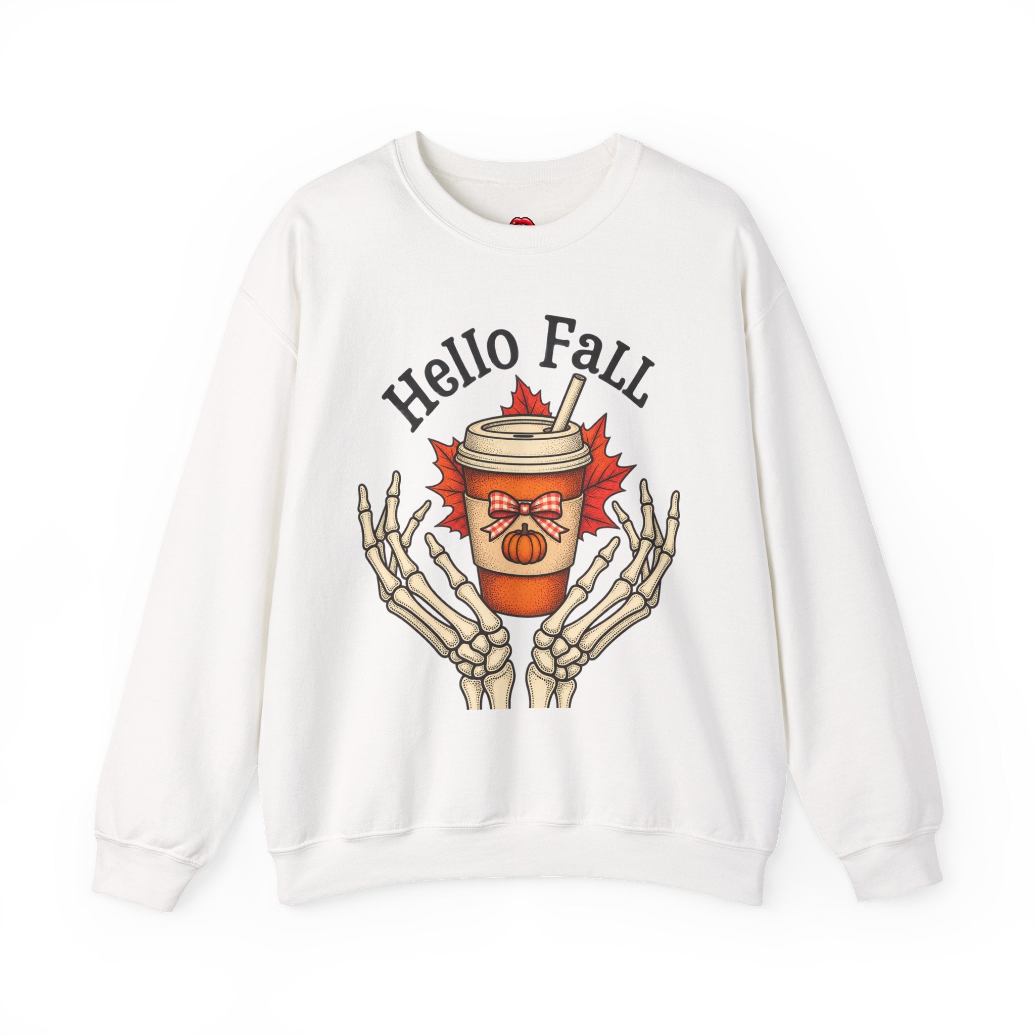 Fall Coffee Skeleton Hands Cozy Autumn Pullover