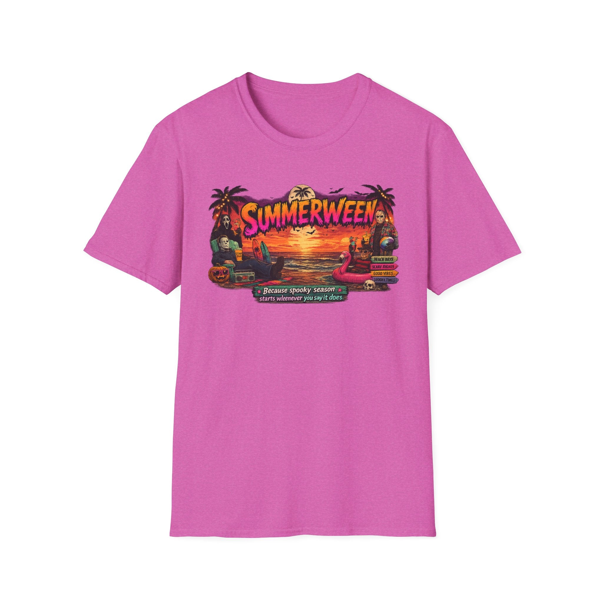 Summerween Halloween Beach Vibes "Because Spooky Season" Graphic Tee