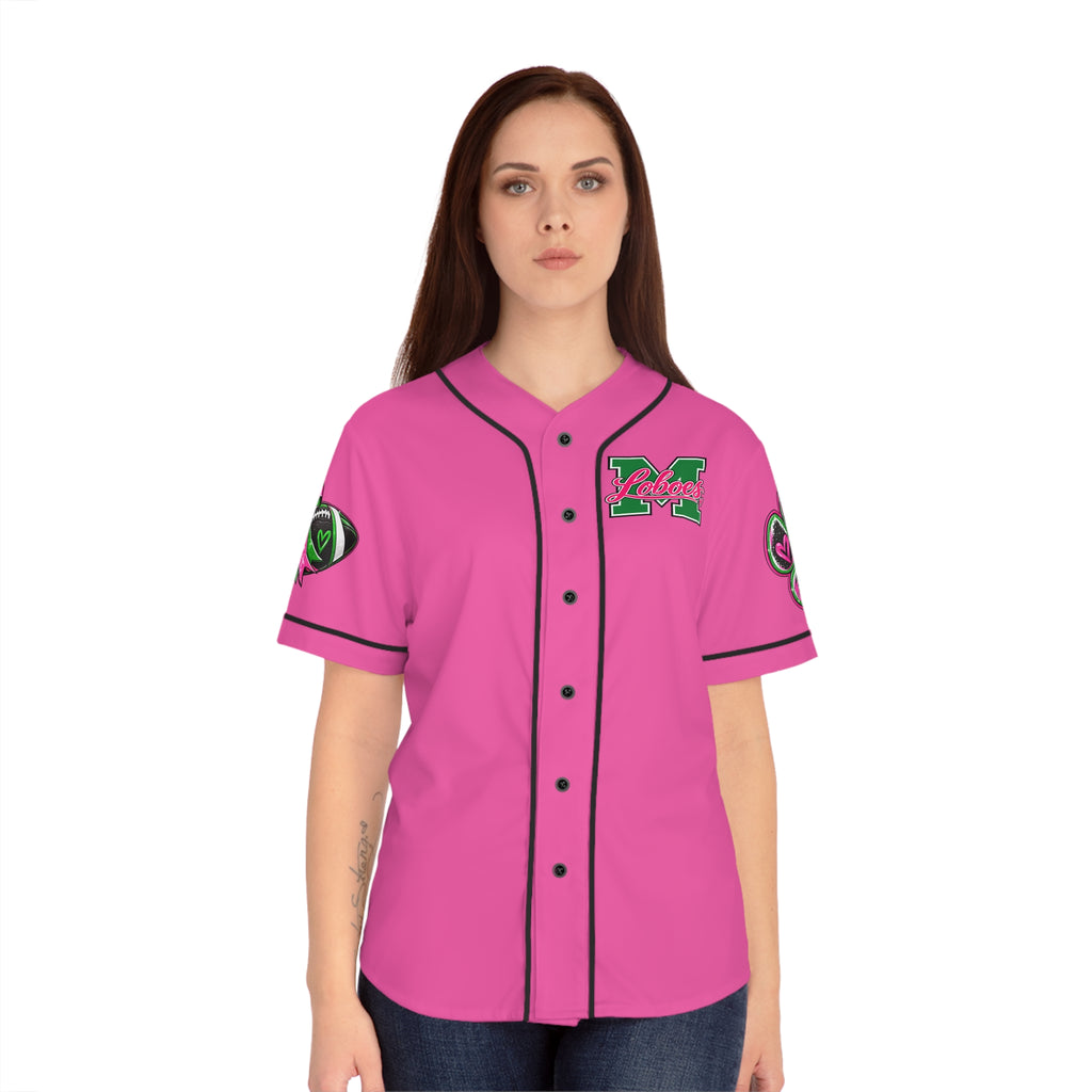 Monahans Loboes Pink Out Game Night Women’s Baseball Jersey