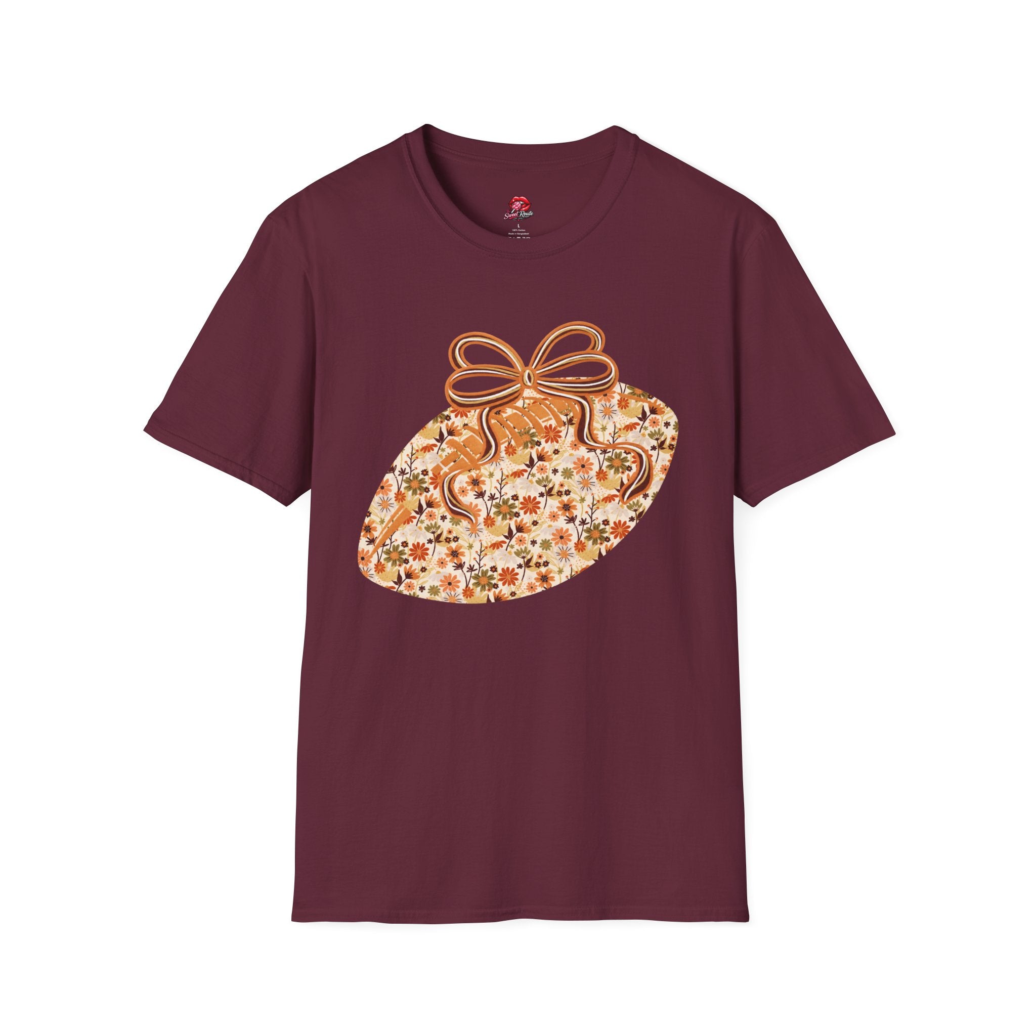 Floral Pumpkin Bow T‑Shirt