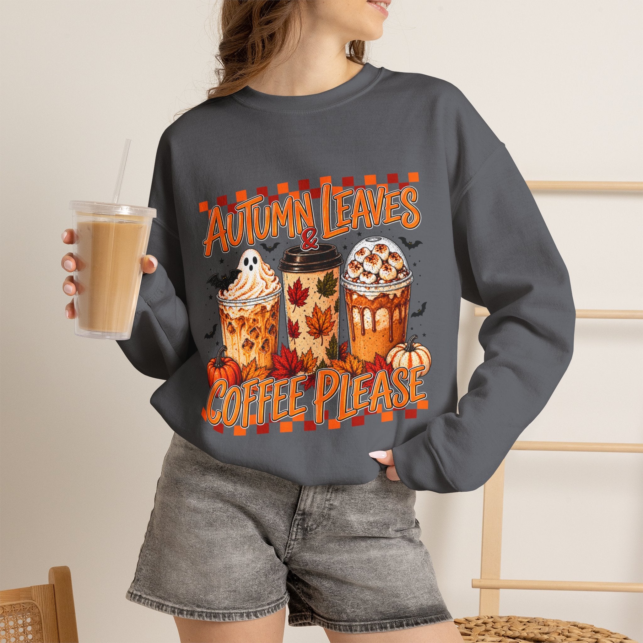 Autumn Leaves Coffee Please Sweatshirt