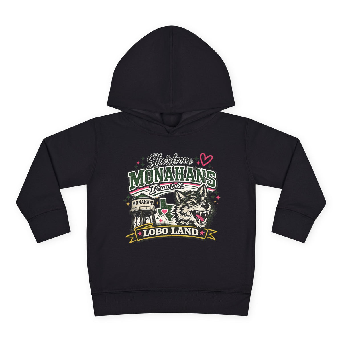 Vintage Worn Toddler Hoodie  Monahans Lobo Land