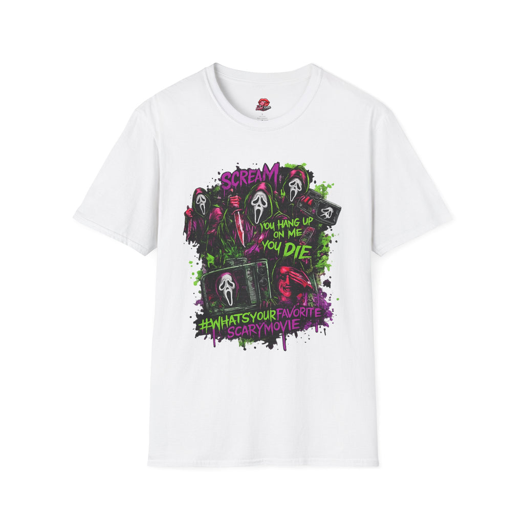 You Hang Up On Me Again Ghostface Shirt | Funny Horror Halloween T-Shirt | Retro Slasher Graphic Tee | Spooky Movie Fan Shirt