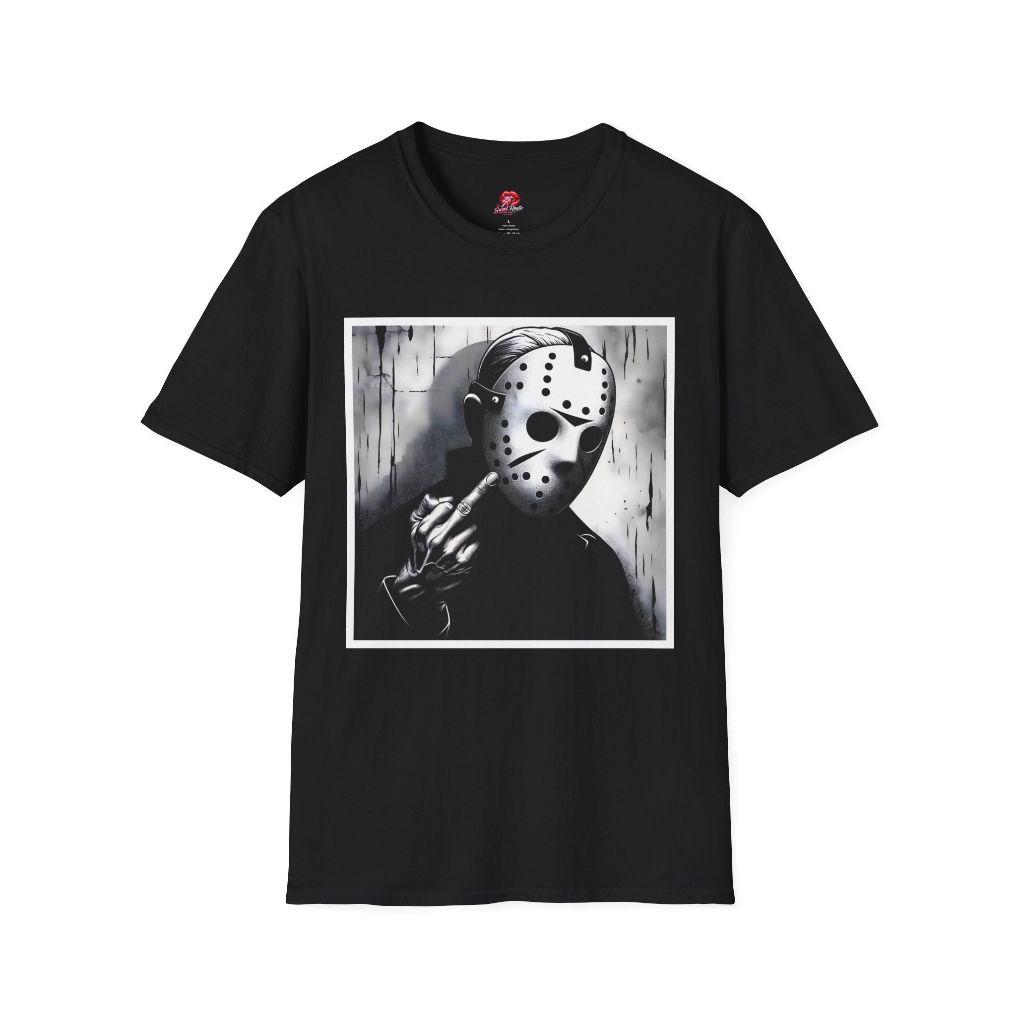 Jason-Inspired Black & White Slasher Tee