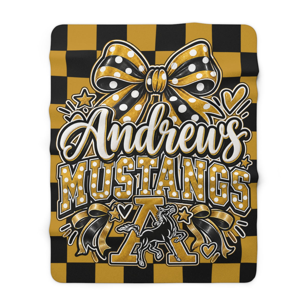 Andrews Mustangs Sherpa Fleece Blanket