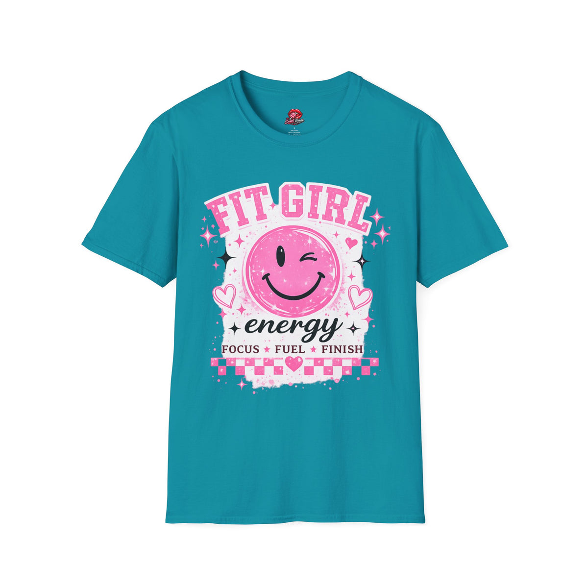 Fit Girl Pink Smiley Fitness Tee