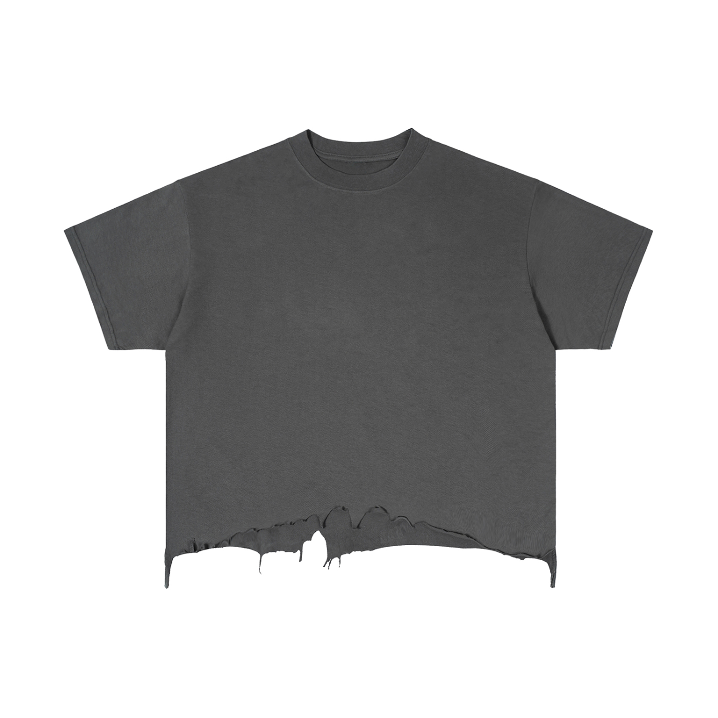 Vintage Wash Boxy Distressed Hem T-Shirt