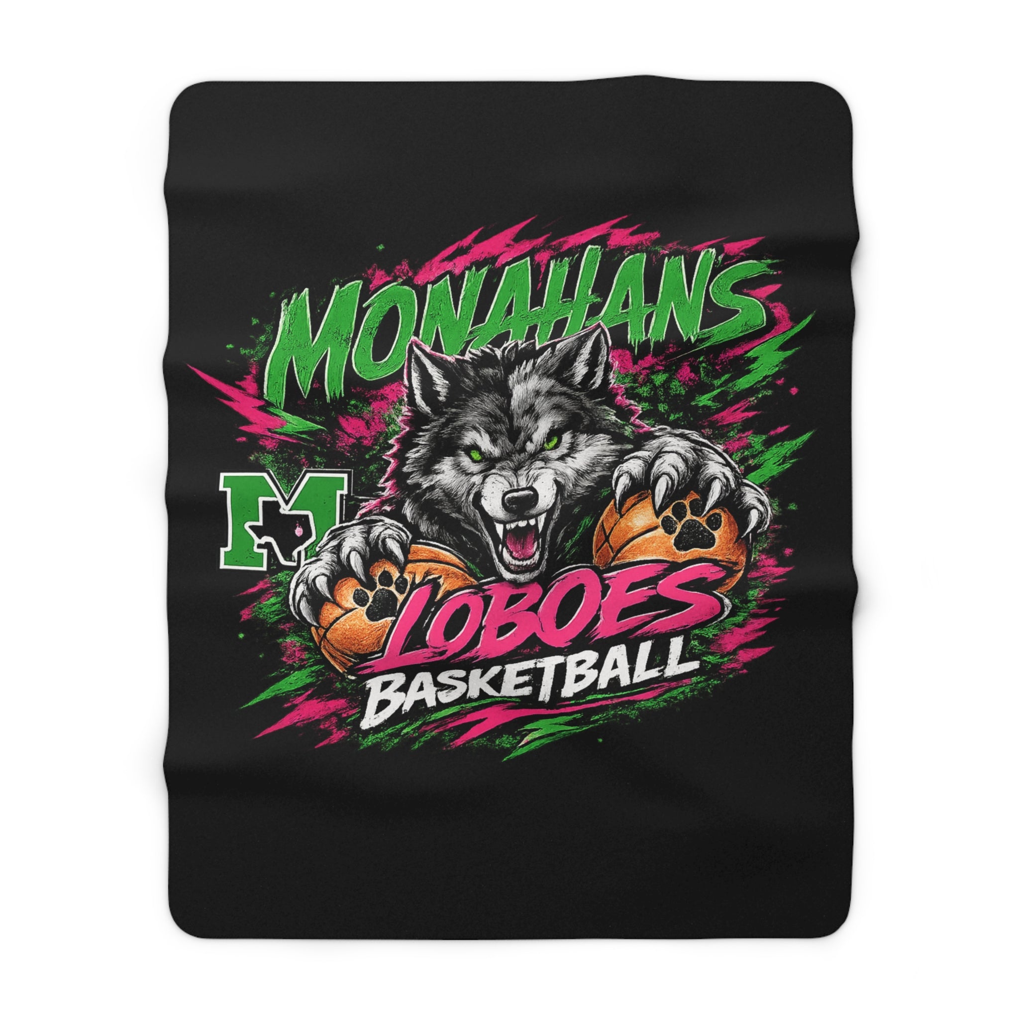 Monahans Loboes Basketball Sherpa Blanket — Cozy Team Fleece Throw