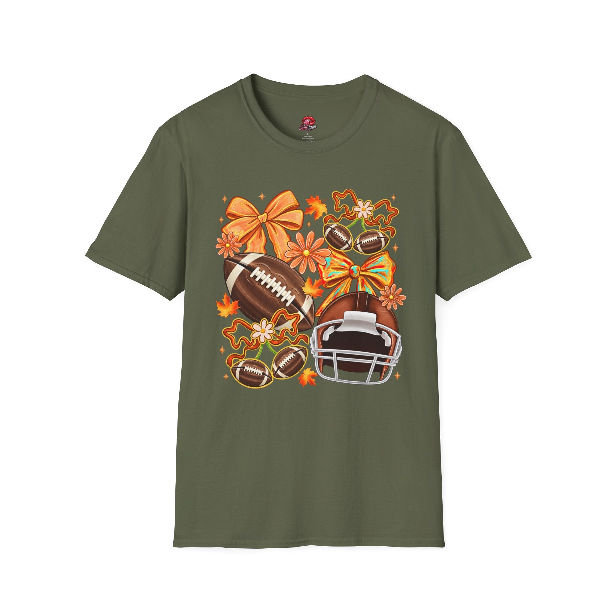 Football Floral Collage T-Shirt