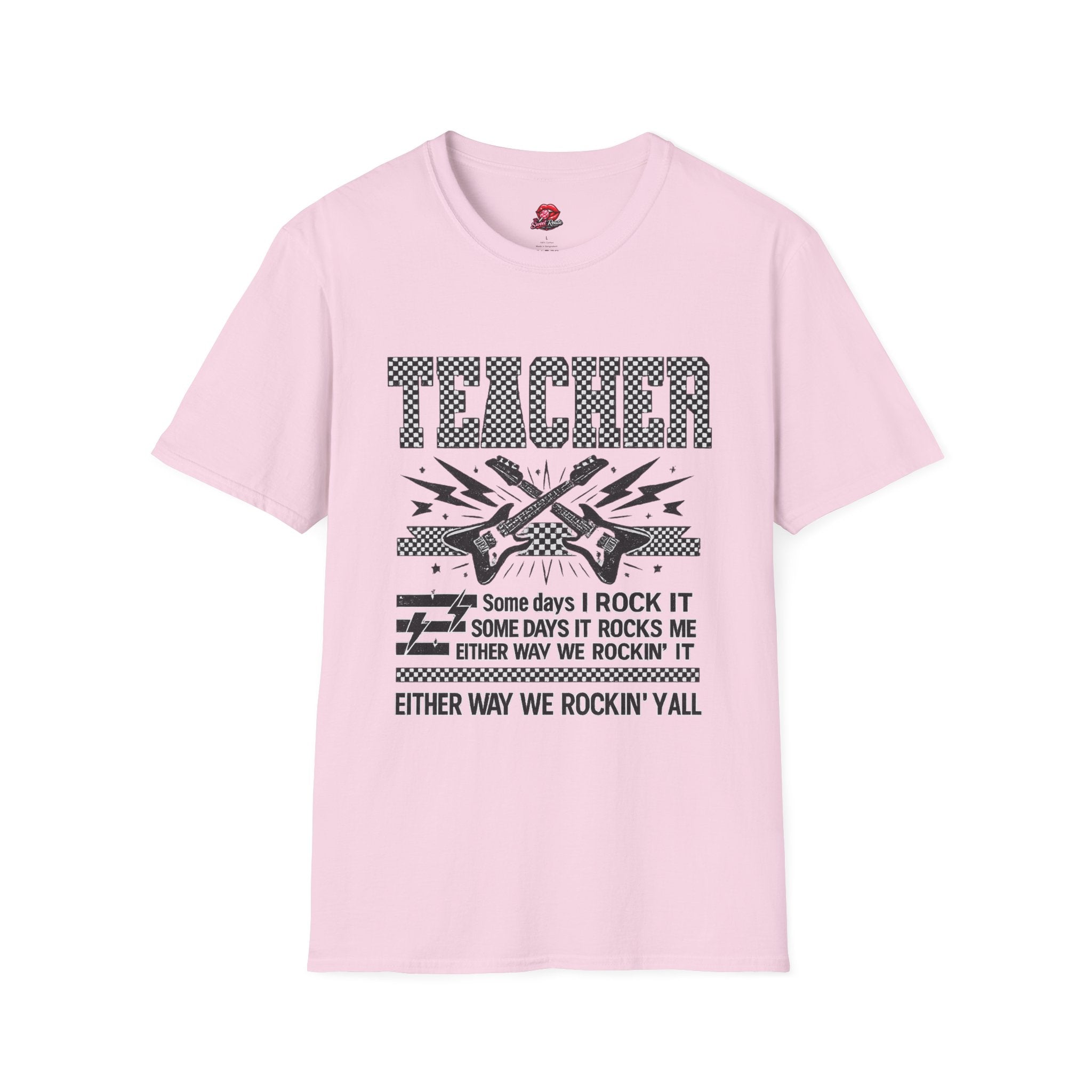 Teacher Rock T-Shirt | Retro Guitar Teacher Shirt | Vintage Rock & Roll Classroom Tee | Funny Teacher Gift