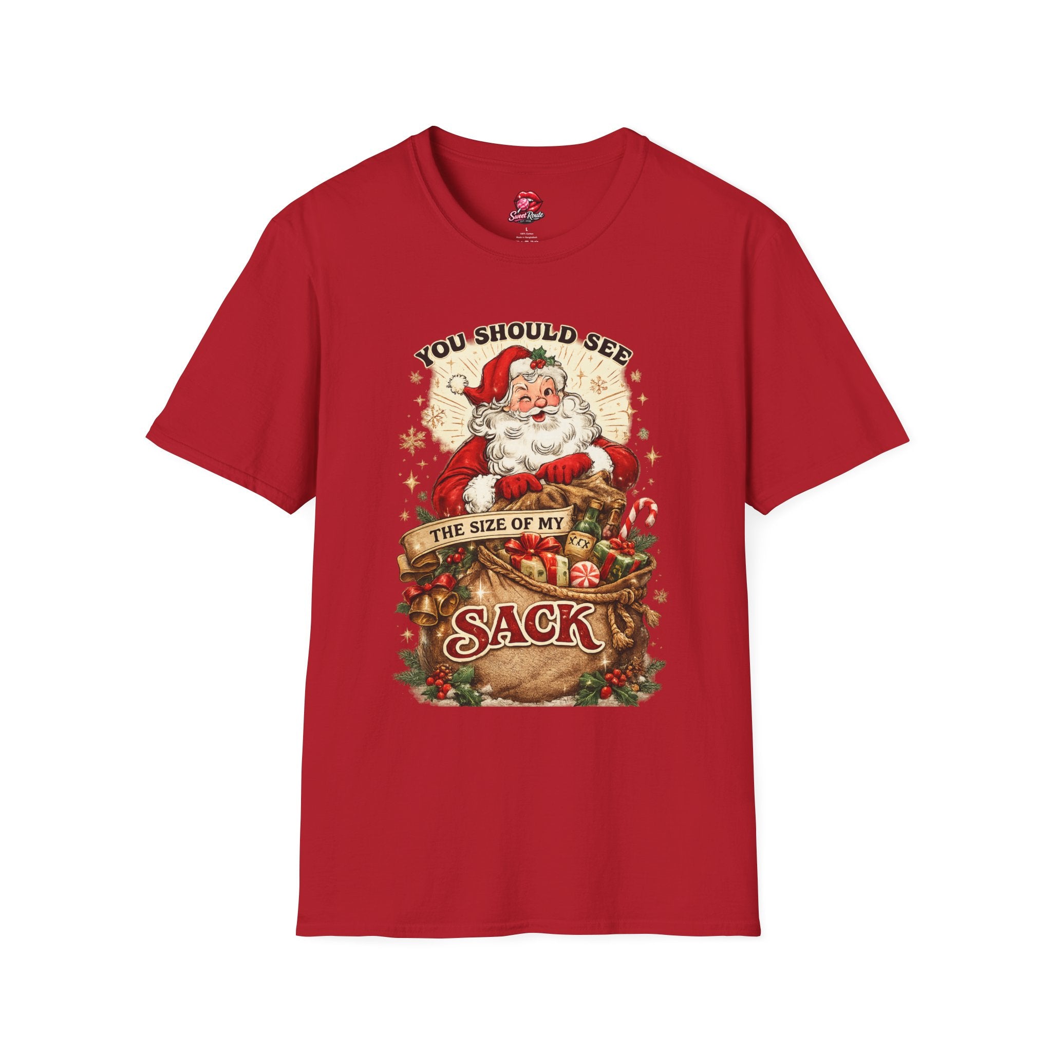 Vintage Santa You Should See The Size Of My Sack Christmas Tee