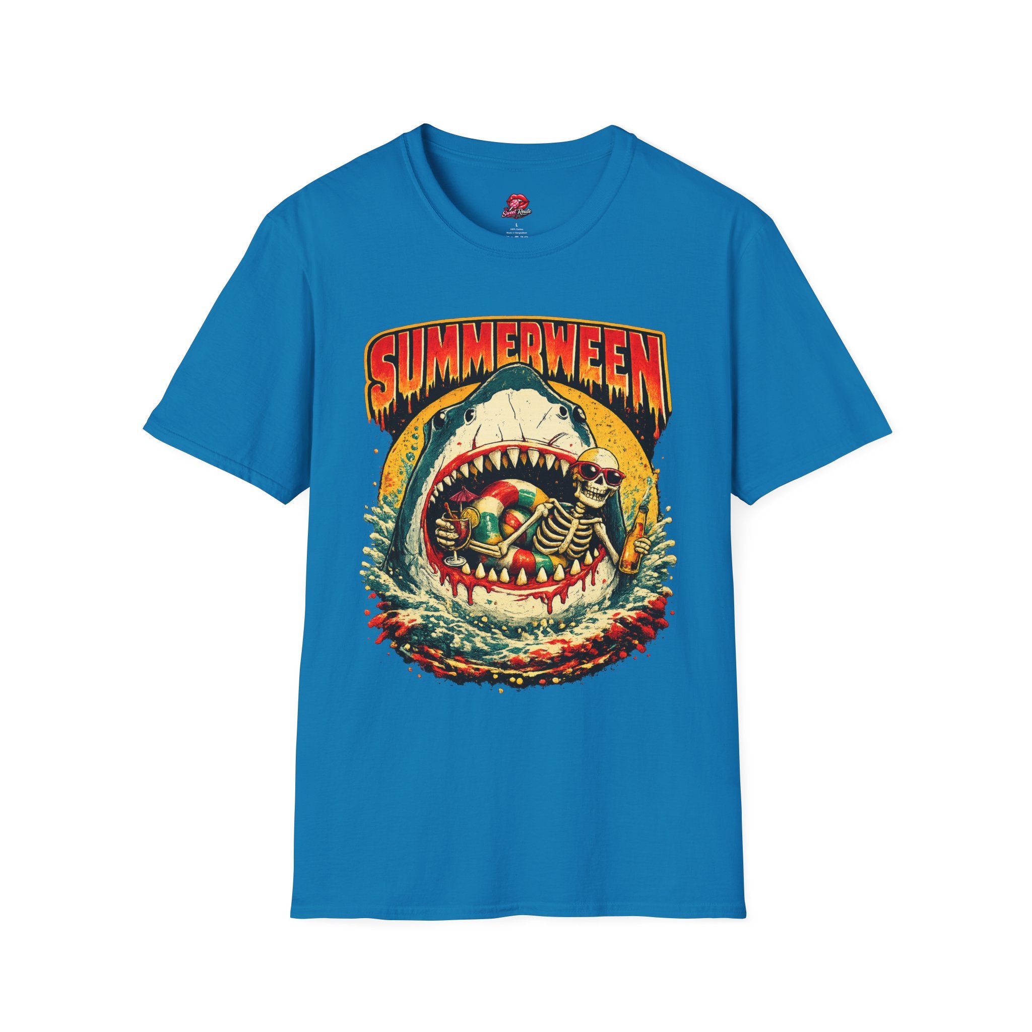 'Summerween Retro Shark Skull Tee