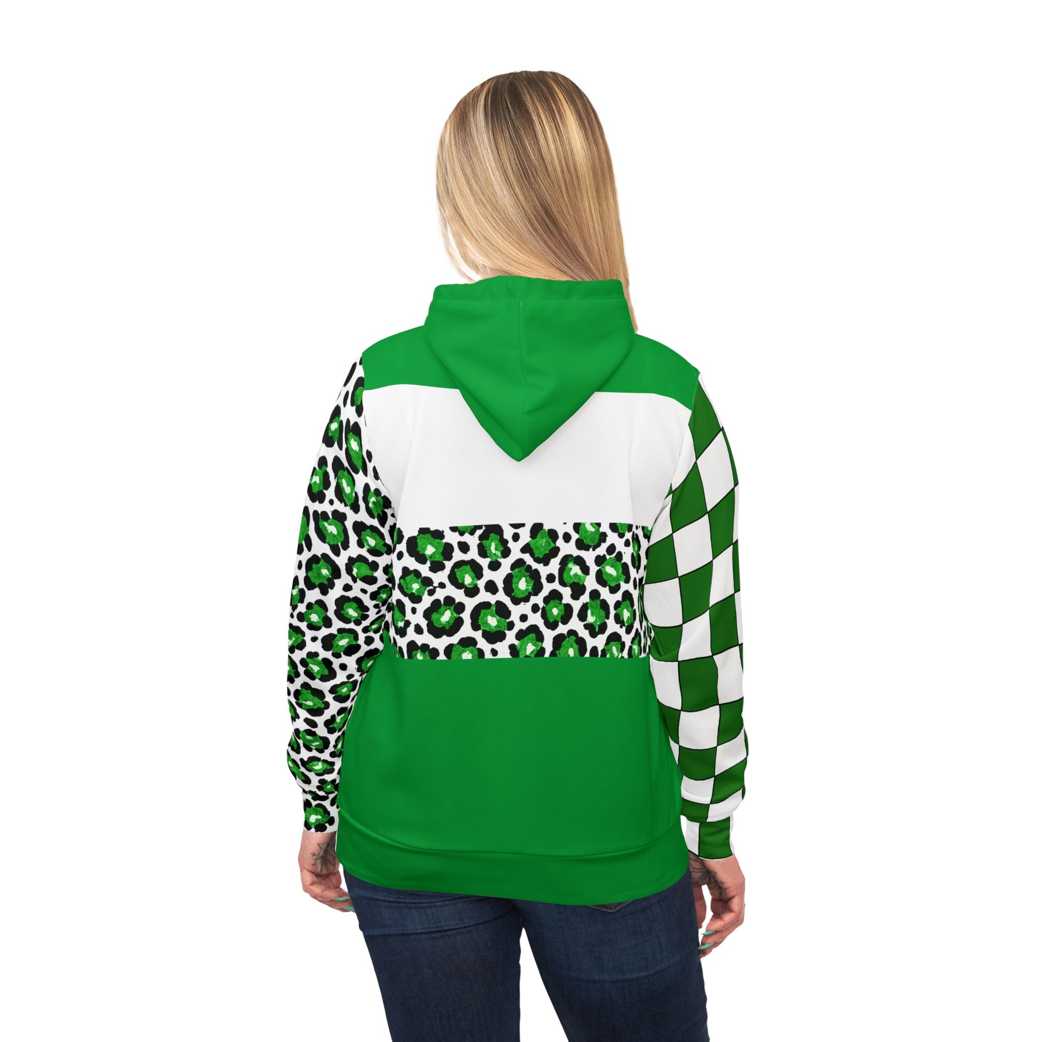 Green Leopard & Checker Athletic Hoodie