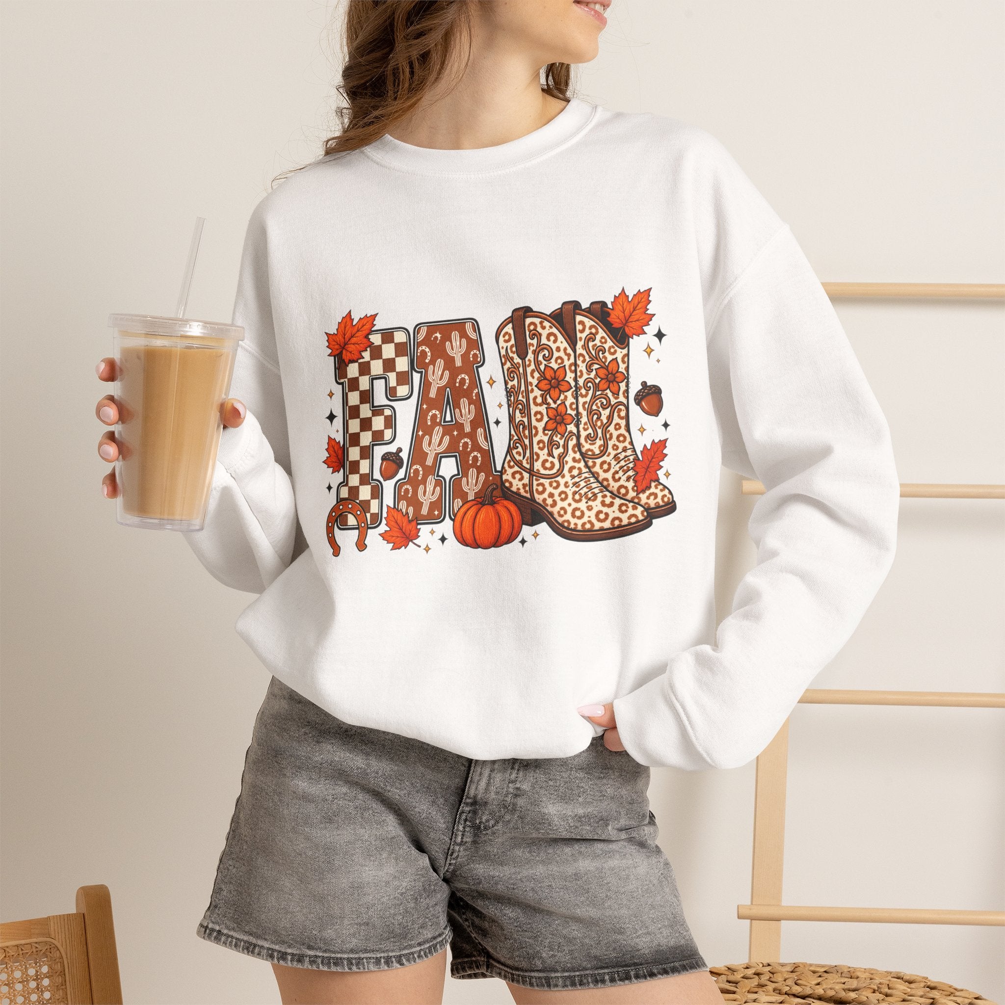 Fall Cowgirl Crewneck Sweatshirt
