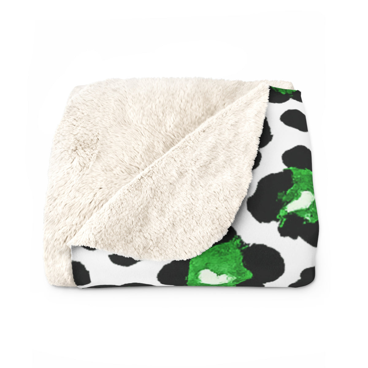 Senior 2027 Sherpa Blanket - Green Leopard Print Graduation Throw