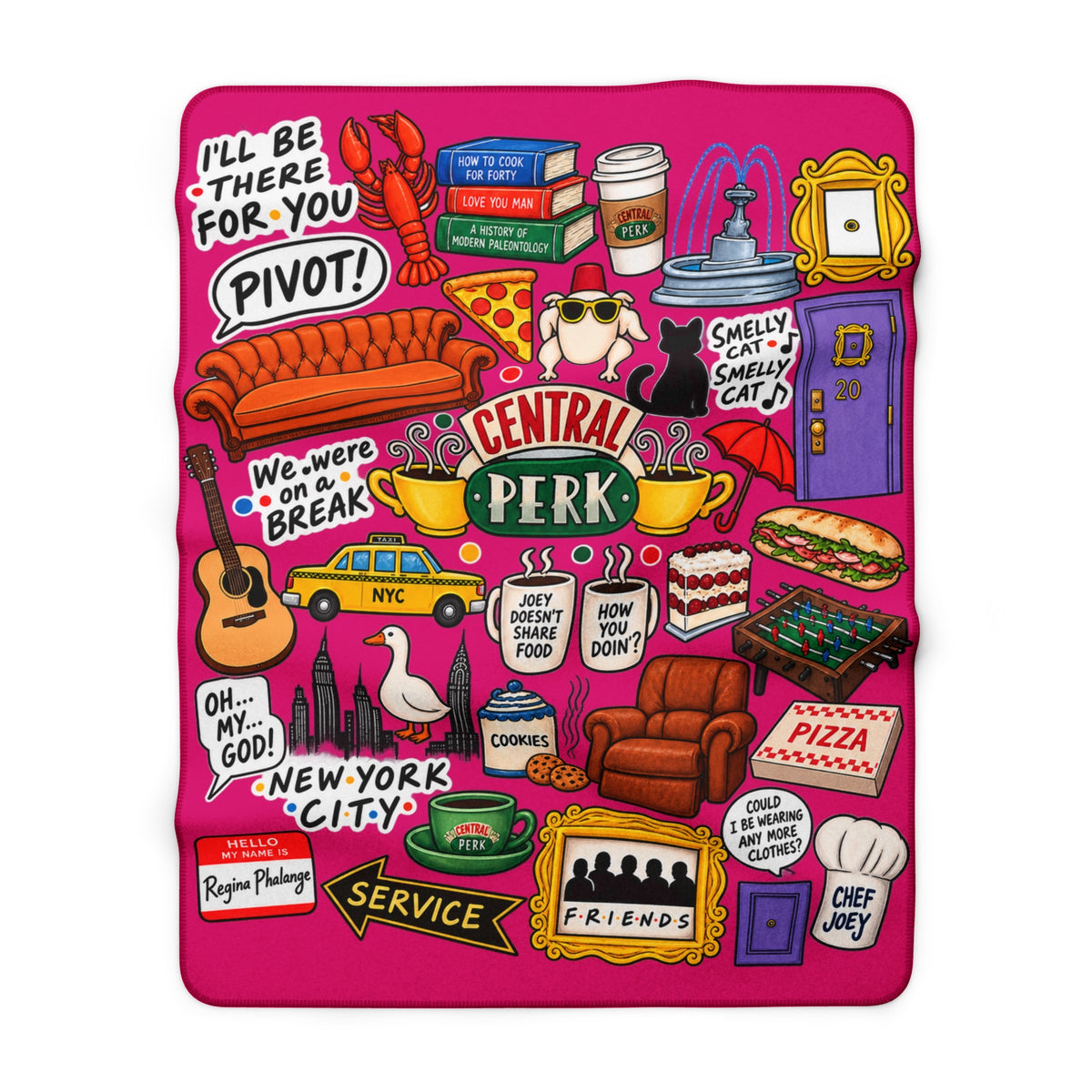 Central Perk Collage Sherpa Blanket