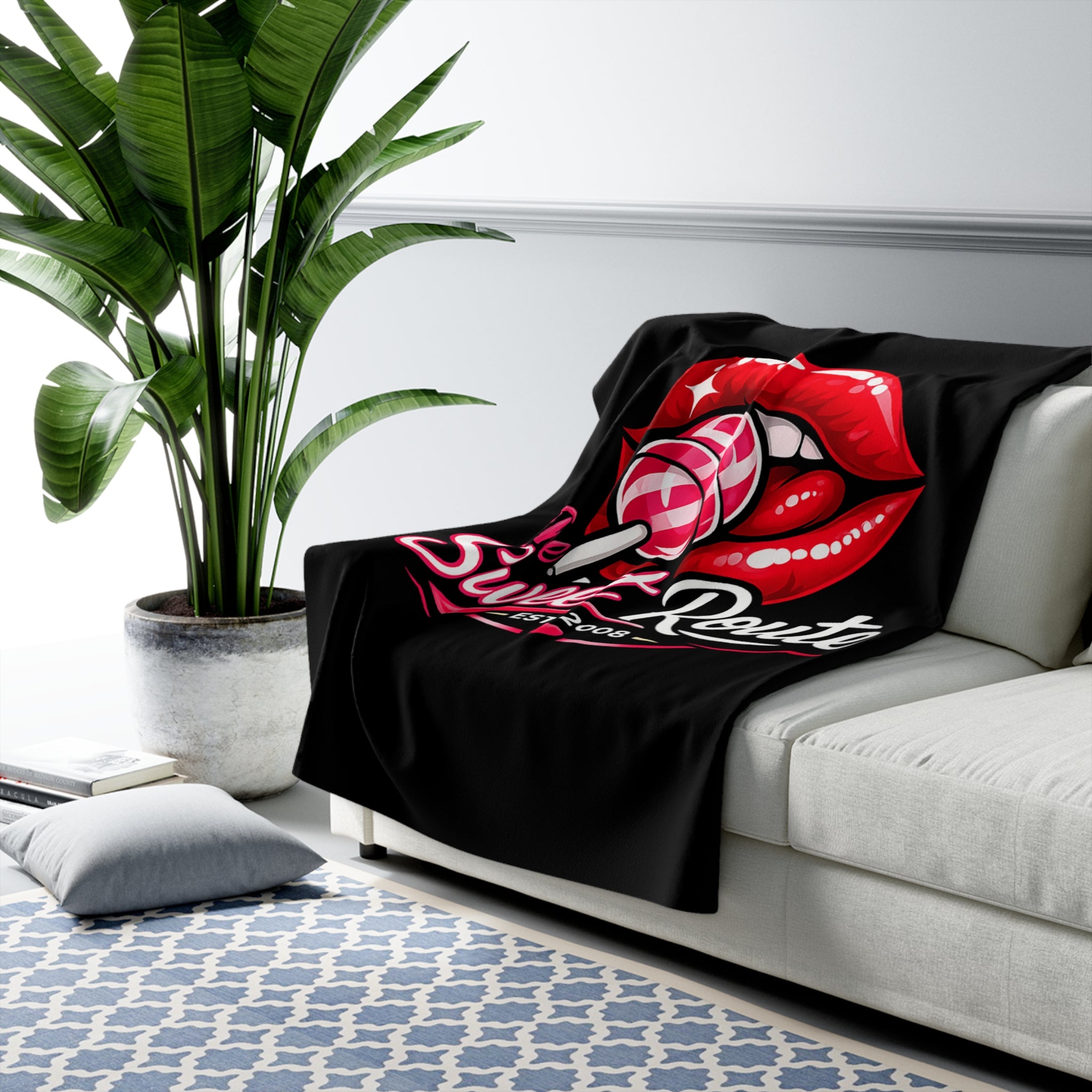 The Sweet Route Sherpa Logo Blanket