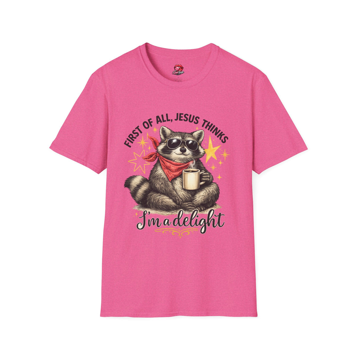 First of All Jesus Thinks Raccoon with Coffee T-Shirt