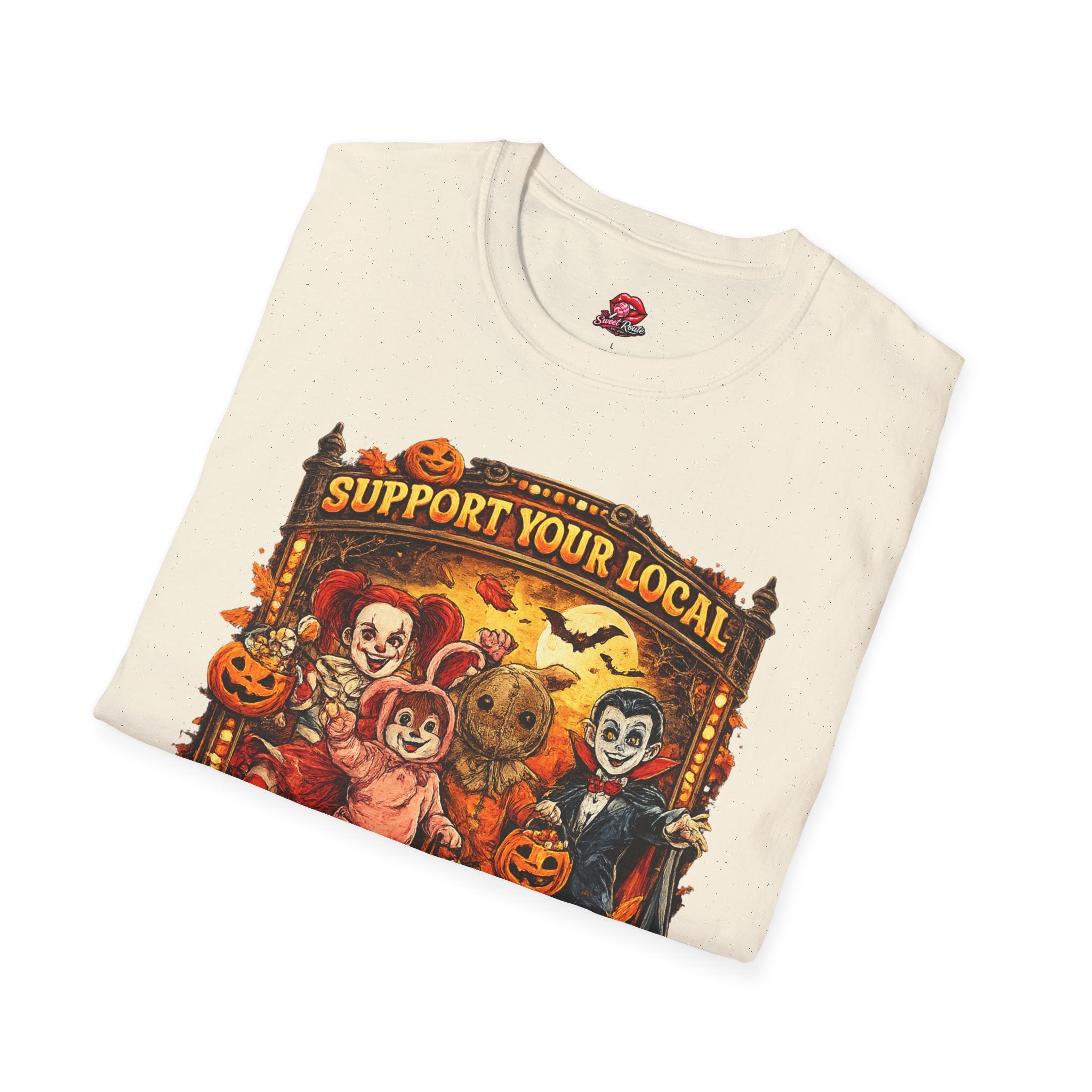 'Support Your Local Trick R Treaters Halloween T-Shirt | Funny Vintage Halloween Graphic Tee | Spooky Fall Unisex Shirt