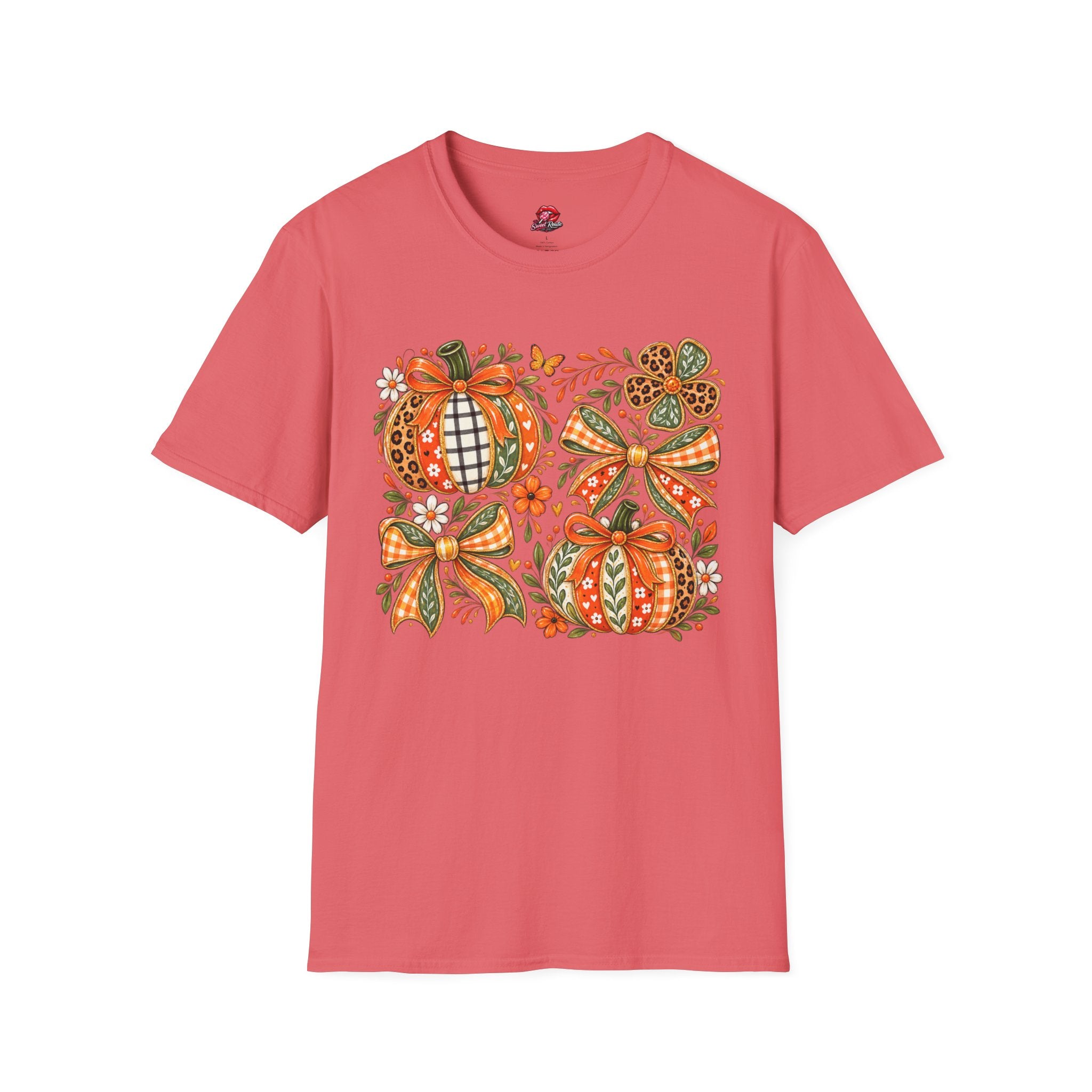 Autumn Plaid & Floral Fall Tee