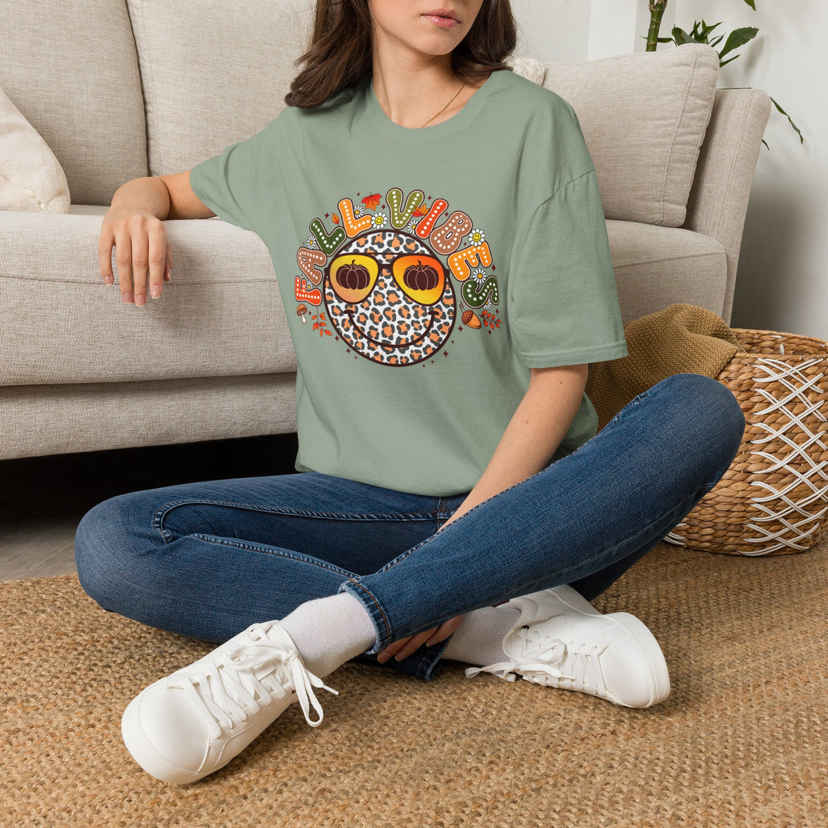 Fall Vibes Leopard Pumpkin T-Shirt