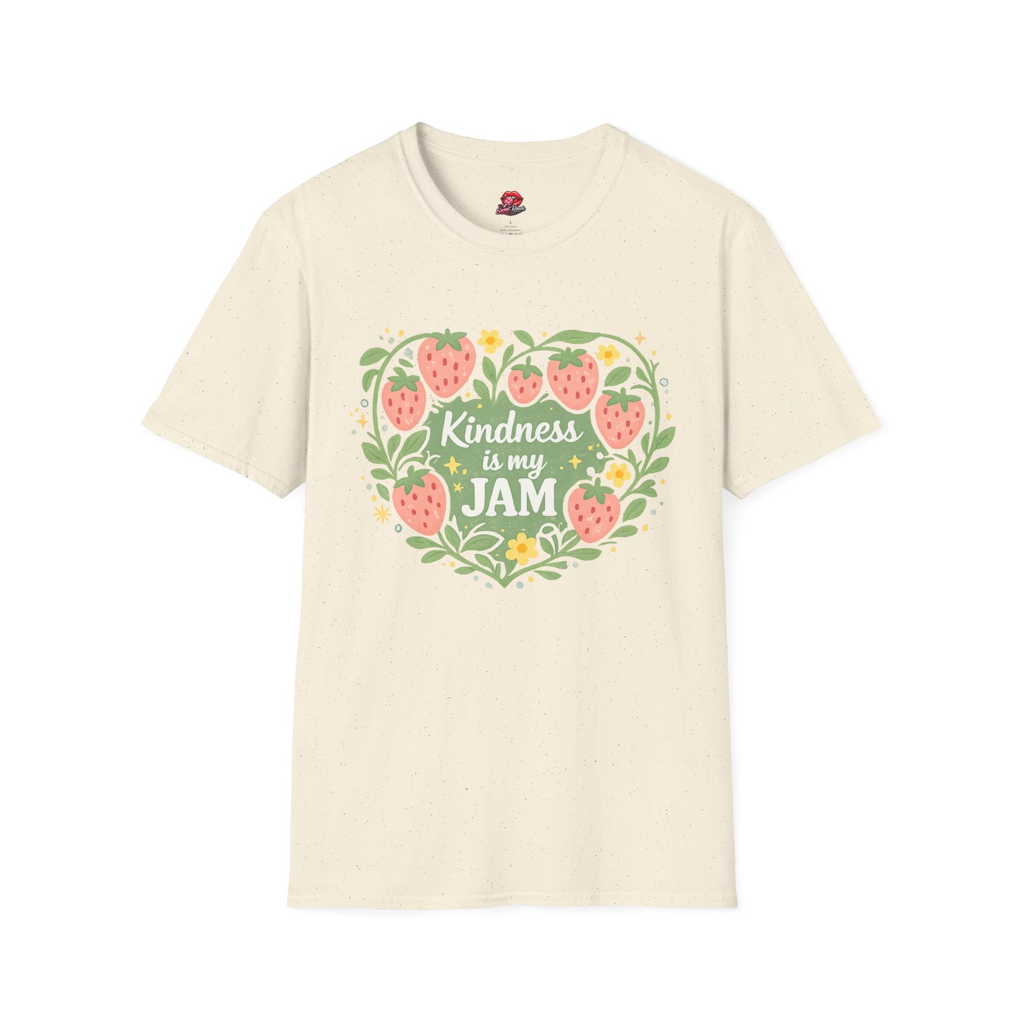 T-Shirt — "Kindness Is My Jam" Strawberry Graphic Tee