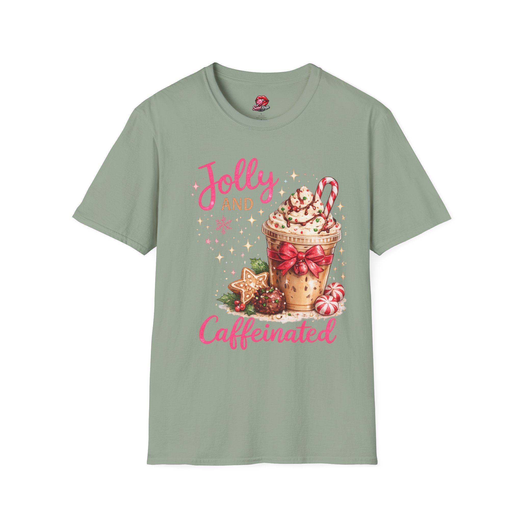 Jolly and Caffeinated Christmas T-Shirt