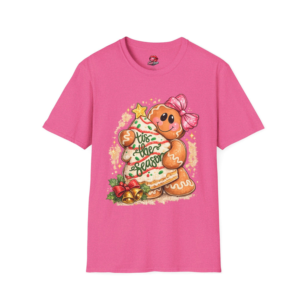 Gingerbread Girl Holding Christmas Tree T-Shirt