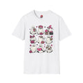 Pink Kawaii Ghosts Halloween T-Shirt | Cute Ghost Pattern Graphic Tee | Girly Spooky Season Shirt | Pink Halloween Aesthetic | Kawaii Ghost Gift