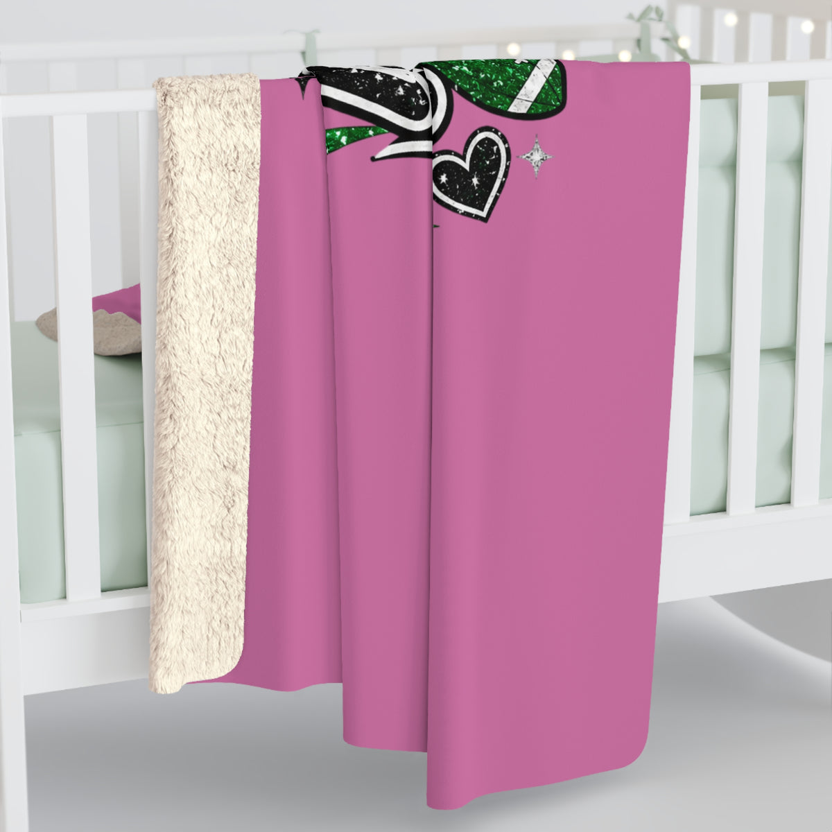 Monahan's Loboes Sherpa Fleece Blanket — Pink Team Spirit Throw