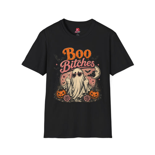 Boo Bitches Halloween T-Shirt | Funny Ghost Graphic Tee | Cute Spooky Season Shirt | Retro Halloween Tee